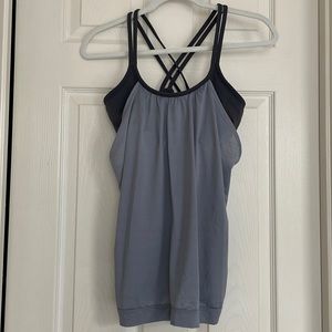 Athleta bra with attached drapey top
